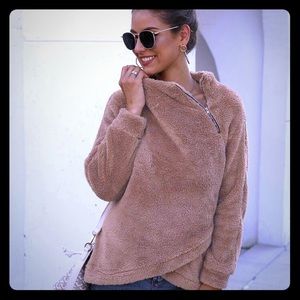 Stand collar sweater teddy sweatshirt